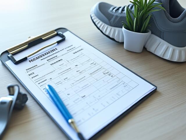 Dettaglio di un contratto sportivo e attrezzatura atletica